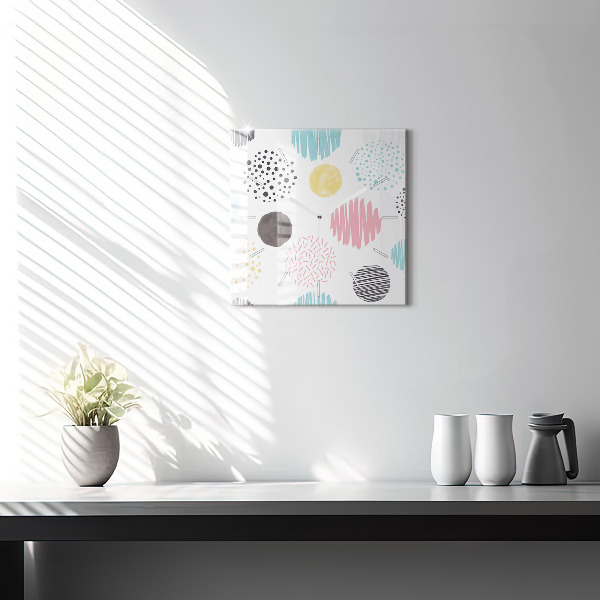 Square glass wall clock Geometric pattern