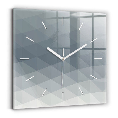 Square glass wall clock Gray abstraction