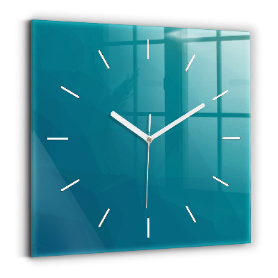 Square glass wall clock Sea abstraction