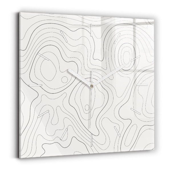 Square glass wall clock Abstraction spots
