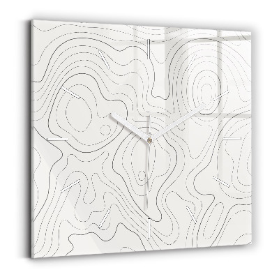 Square glass wall clock Abstraction spots