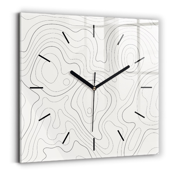 Square glass wall clock Abstraction spots