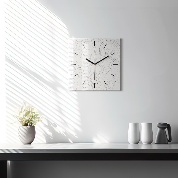 Square glass wall clock Abstraction spots