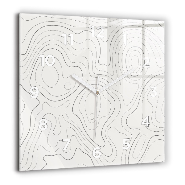 Square glass wall clock Abstraction spots