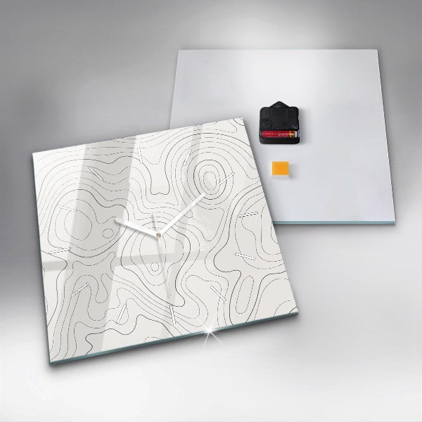 Square glass wall clock Abstraction spots