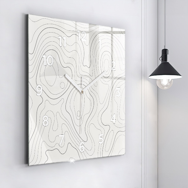 Square glass wall clock Abstraction spots