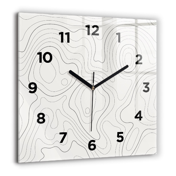 Square glass wall clock Abstraction spots