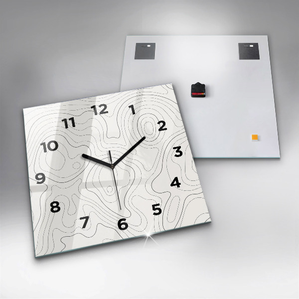 Square glass wall clock Abstraction spots
