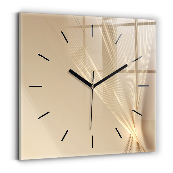 Square glass wall clock Abstract light