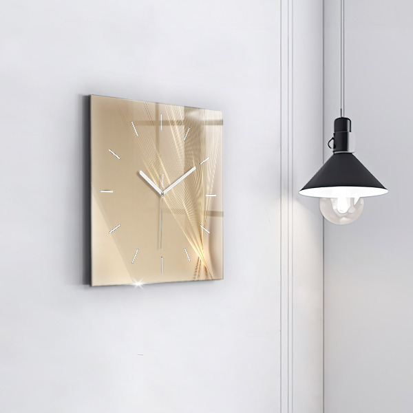 Square glass wall clock Abstract light