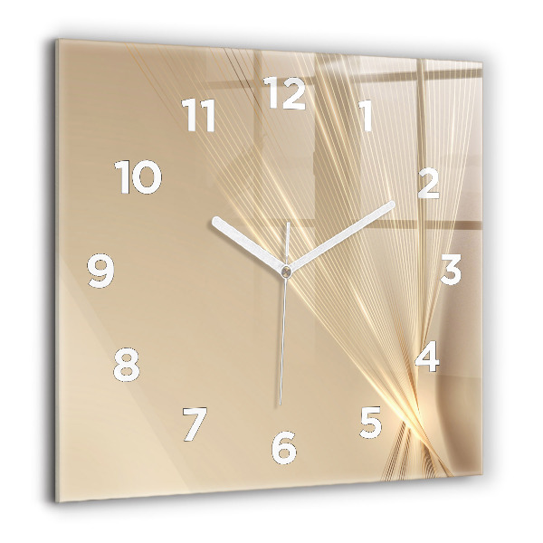 Square glass wall clock Abstract light