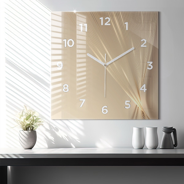 Square glass wall clock Abstract light