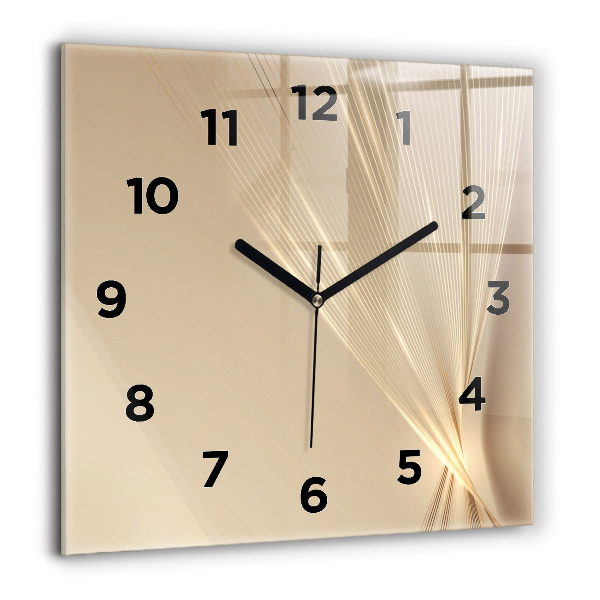 Square glass wall clock Abstract light