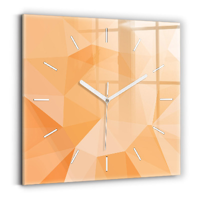 Square glass wall clock Abstraction triangles