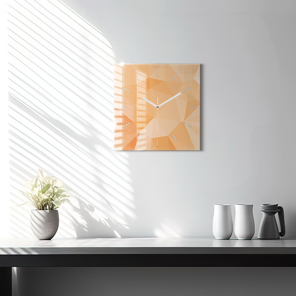 Square glass wall clock Abstraction triangles