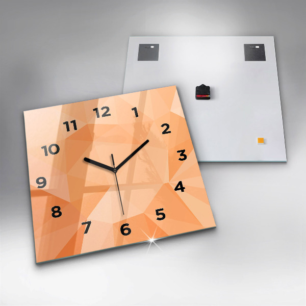 Square glass wall clock Abstraction triangles