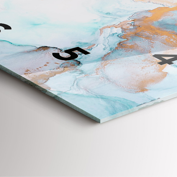 Square glass wall clock Abstract painting