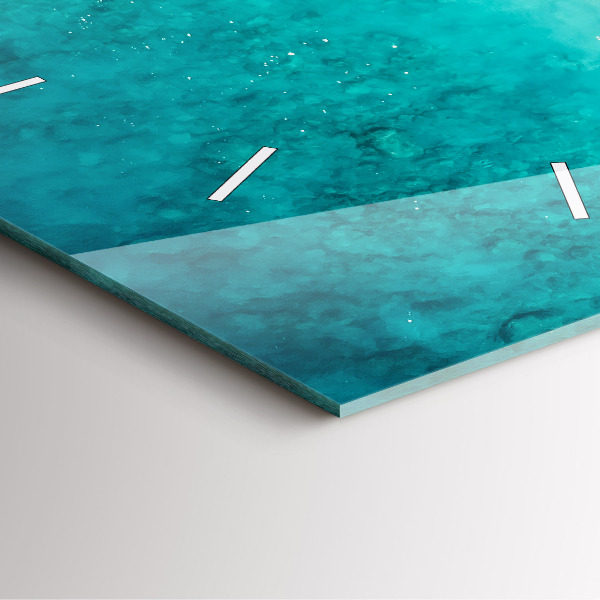 Square glass wall clock Beach sea sand