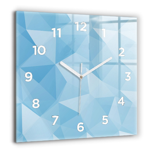 Square glass wall clock Triangles abstract