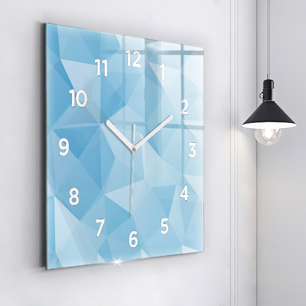 Square glass wall clock Triangles abstract
