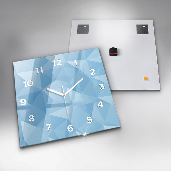 Square glass wall clock Triangles abstract