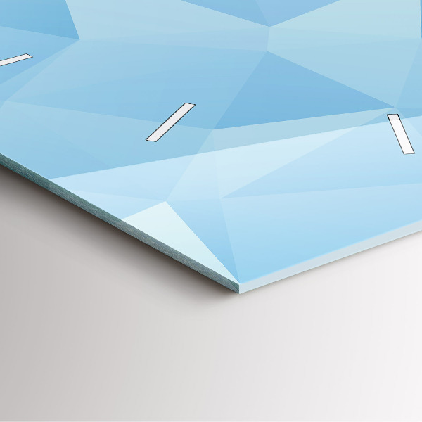 Square glass wall clock Triangles abstract