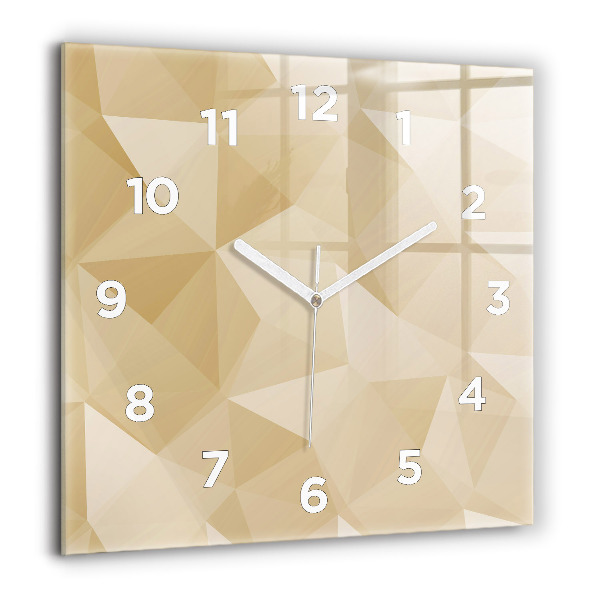 Square glass wall clock Triangles abstract