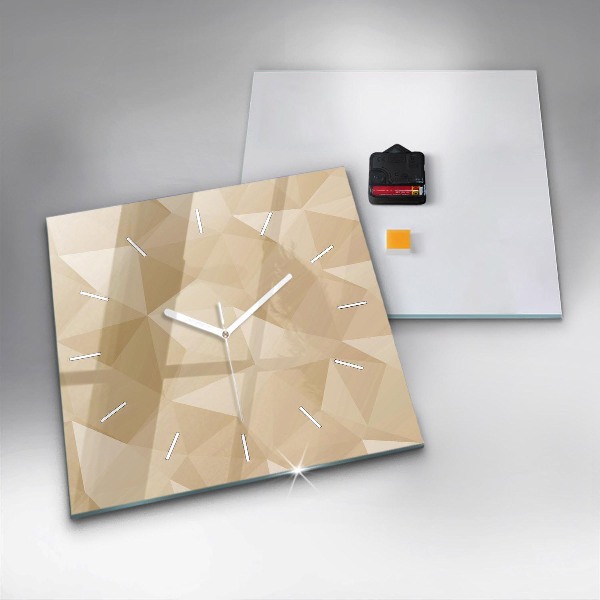 Square glass wall clock Triangles abstract