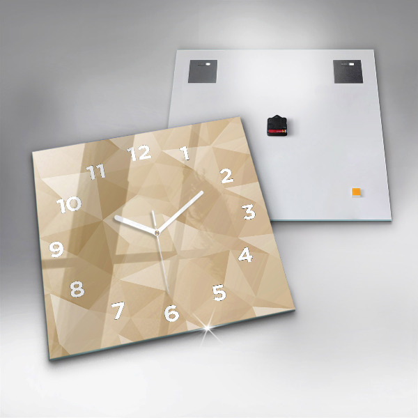 Square glass wall clock Triangles abstract