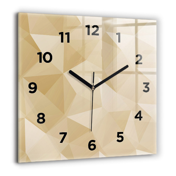 Square glass wall clock Triangles abstract