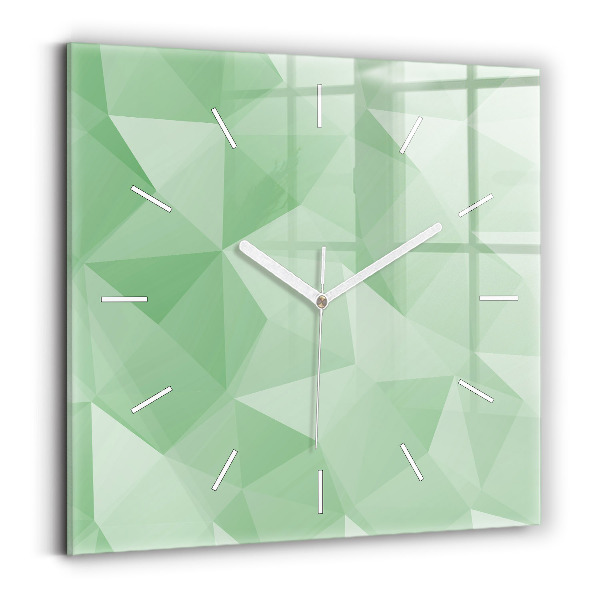 Square glass wall clock Triangles abstract