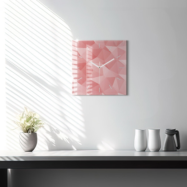 Square glass wall clock Triangles abstract
