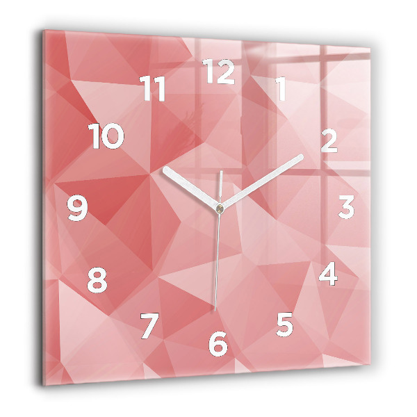 Square glass wall clock Triangles abstract