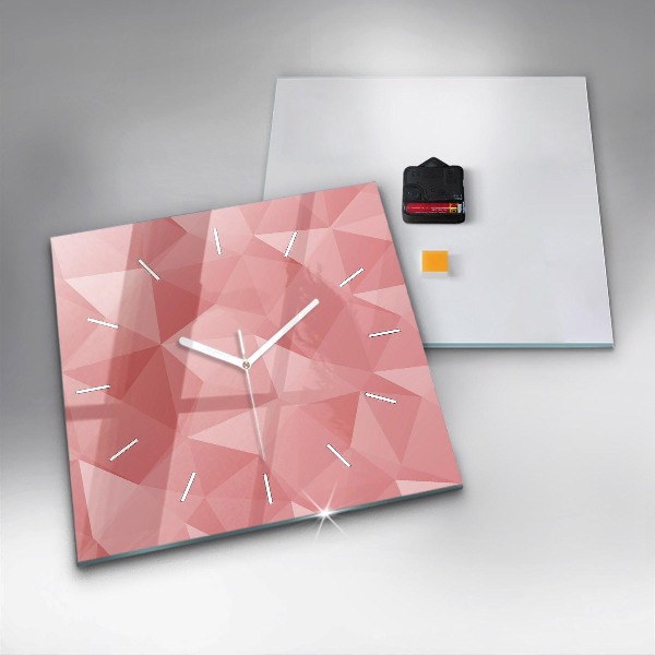 Square glass wall clock Triangles abstract