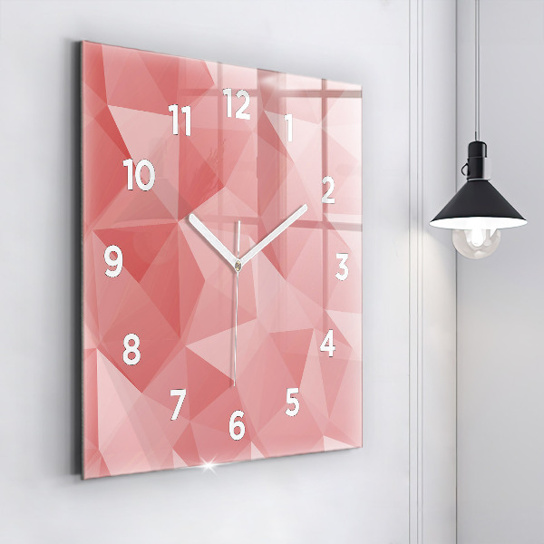 Square glass wall clock Triangles abstract