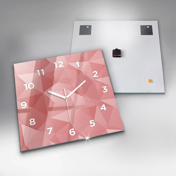Square glass wall clock Triangles abstract