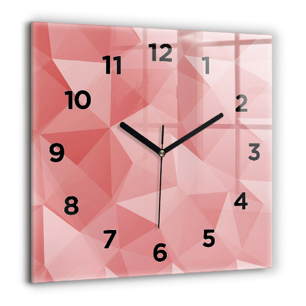 Square glass wall clock Triangles abstract