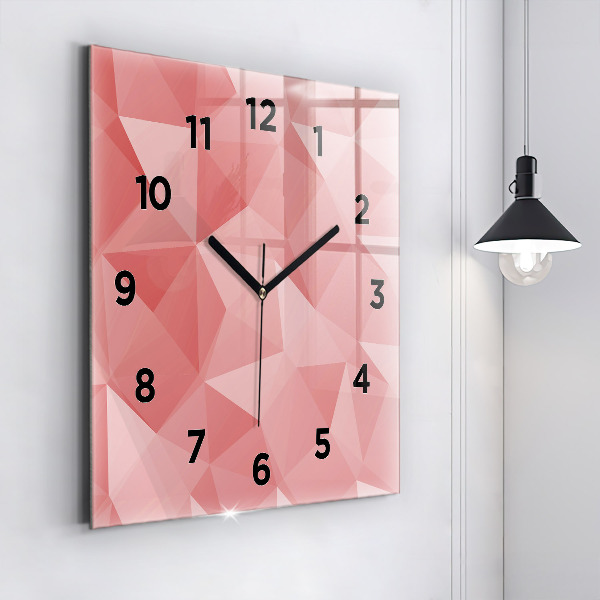 Square glass wall clock Triangles abstract