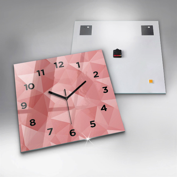 Square glass wall clock Triangles abstract