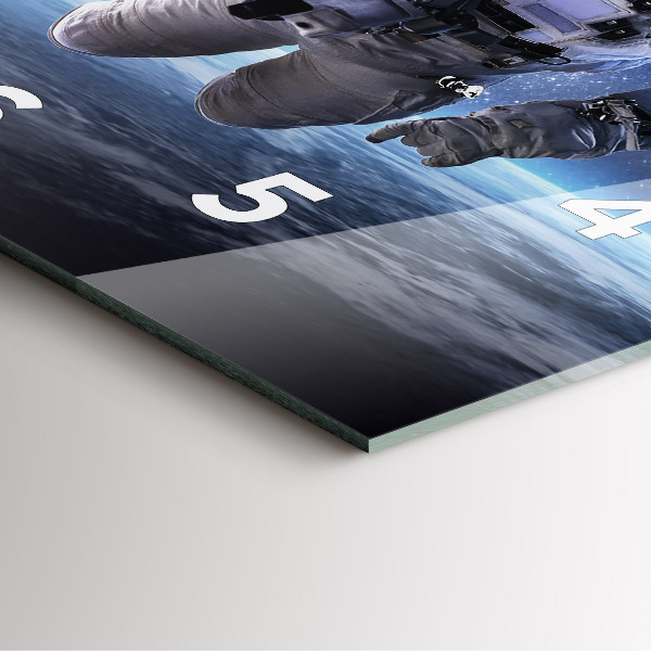 Square glass wall clock Astronaut above the earth