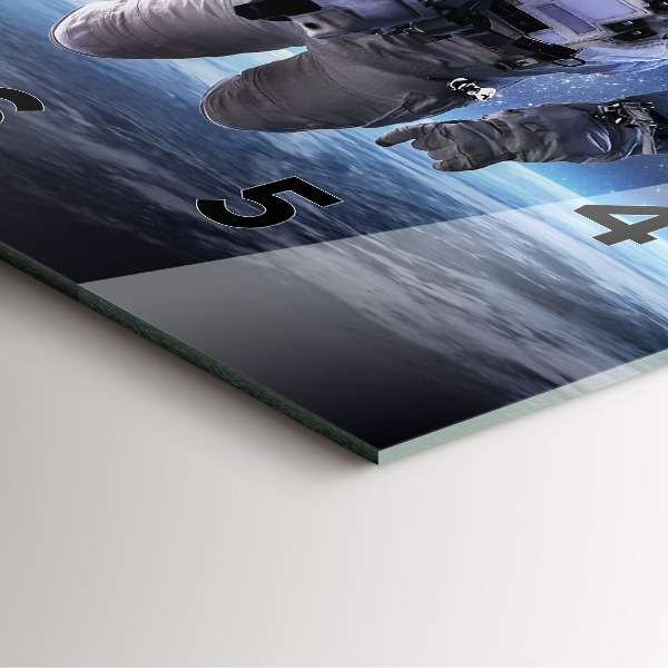 Square glass wall clock Astronaut above the earth