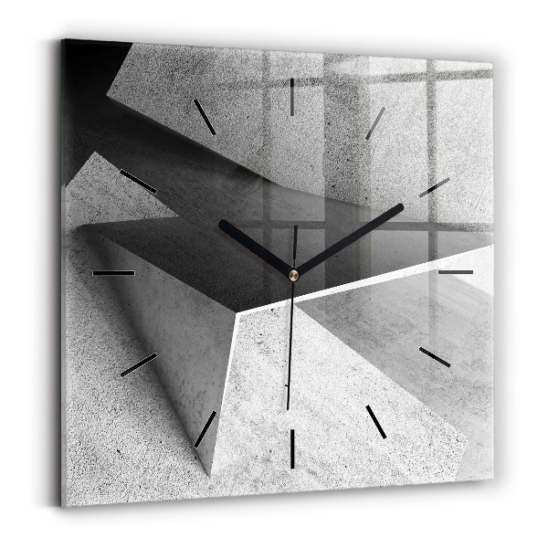 Square glass wall clock Abstraction triangles