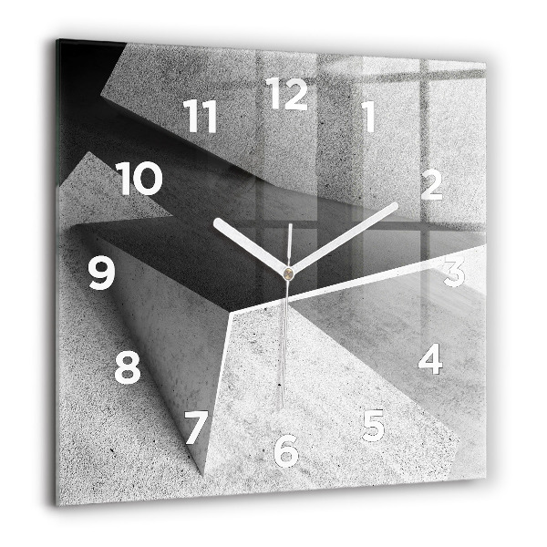 Square glass wall clock Abstraction triangles