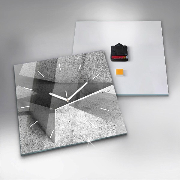Square glass wall clock Abstraction triangles