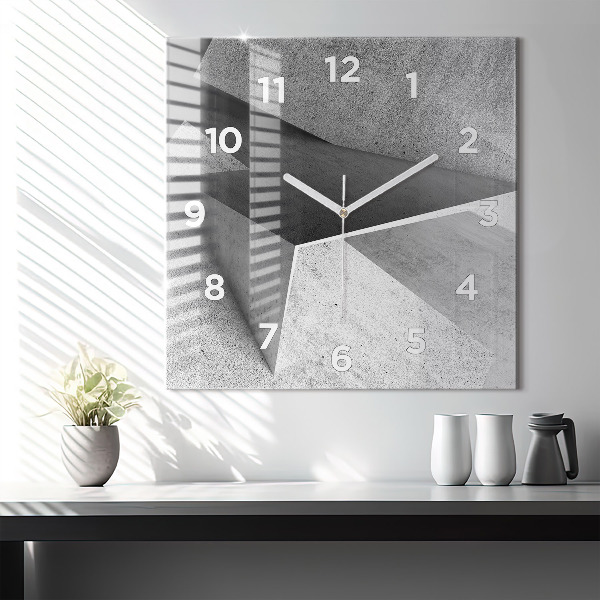 Square glass wall clock Abstraction triangles