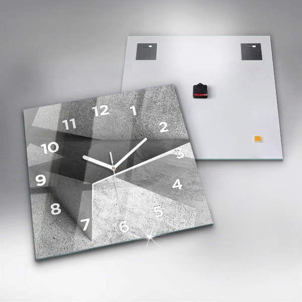 Square glass wall clock Abstraction triangles