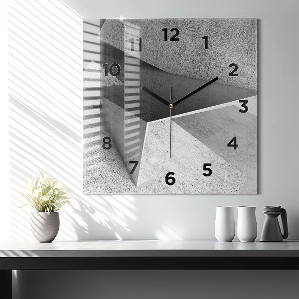 Square glass wall clock Abstraction triangles