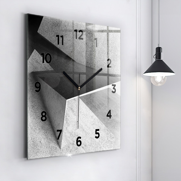 Square glass wall clock Abstraction triangles