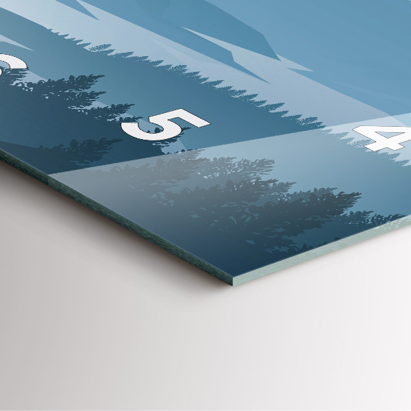 Square glass wall clock Mountain Landscape