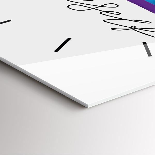 Square glass wall clock The inscription Be yourself